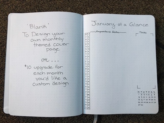 Custom Personalized Basic Bullet Journal Planner Custom Personalized Basic Bullet Journal Planner