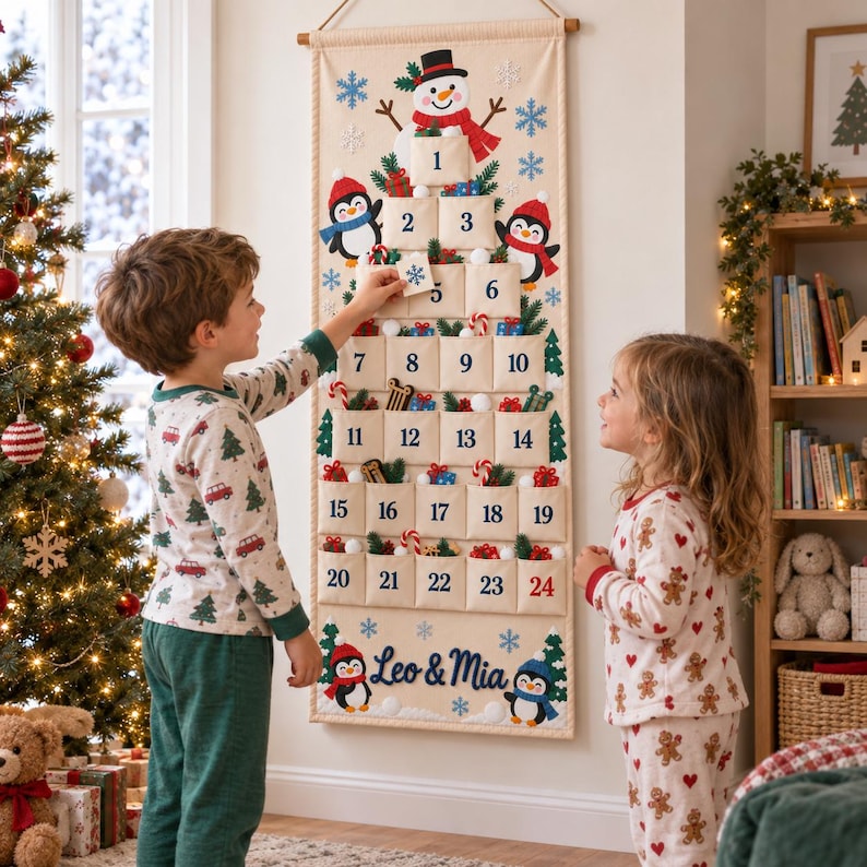 Personalized Christmas Advent Calendar 2026, Custom Name 24 Pocket ...