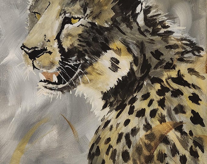 Cheetah Painting, Acrylic on Canvas, Wildlife Art