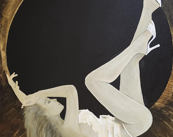 Female Figure, Original Art, Acrylic on Stretched Canvas, Unframed, Signed Certificate of Authenticity, Hand Painted, Handmade