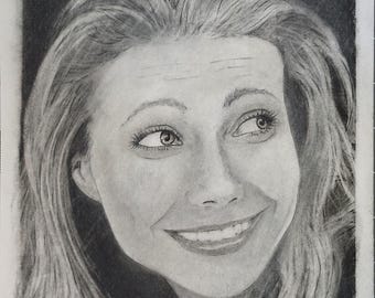 Shakespeare's Muse Charcoal Portrait, Hand Sketched Original Art (8.5x11 inches)