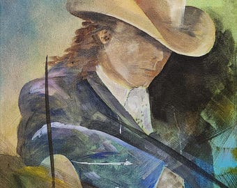 Dude Acrylic Painting, Original Stretched Canvas Art, Hand Painted (11x14 inches)