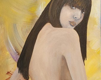 Original Acrylic Painting on Canvas, "The Allure", 11x14 Unframed, Hand Painted Artwork