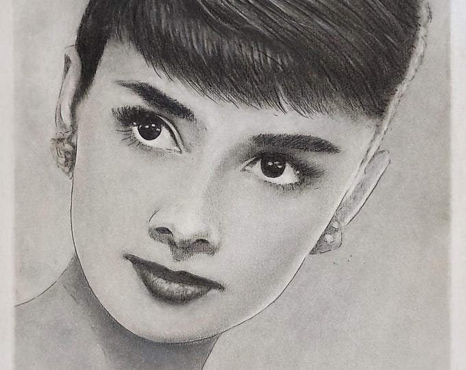 Original Charcoal Portrait Sketch, Signed Art, Unframed (11x8.5 inches)