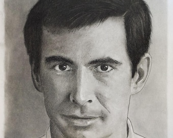 Man Behind the Mask Charcoal Portrait, Hand Sketched Paper Art, Signed Certificate (8.5x11 inches)