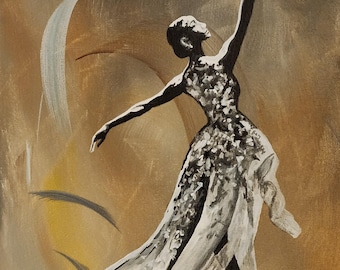The Prima Dancer - Original Acrylic Painting on Canvas, Signed Art