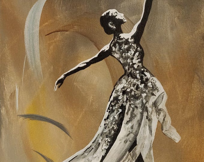 The Prima Dancer - Original Acrylic Painting on Canvas, Signed Art