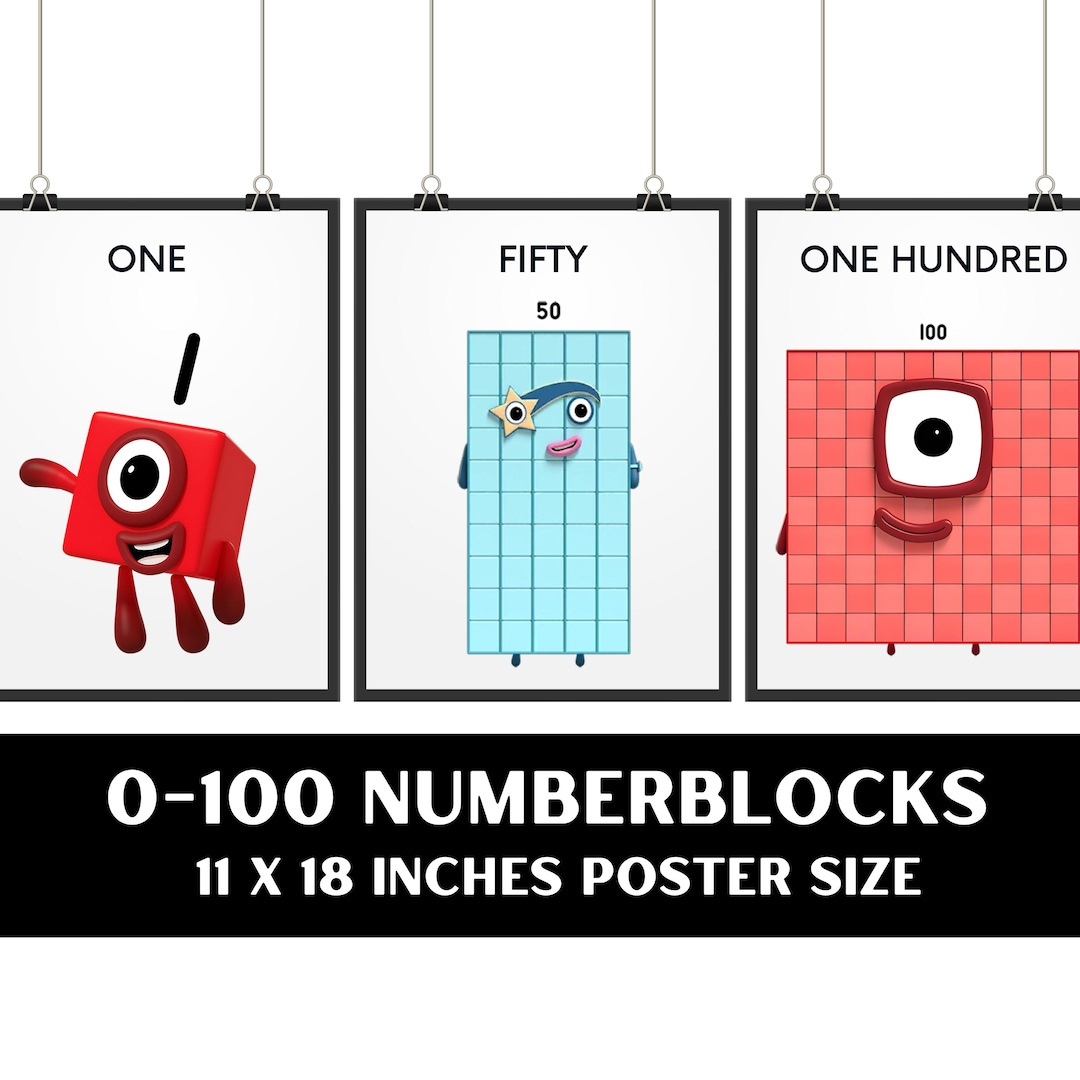 Number Blocks Poster.pdf Numberblocks 0-100 Poster Printable, Kids Math Wall Chart PDF 11x18 ...