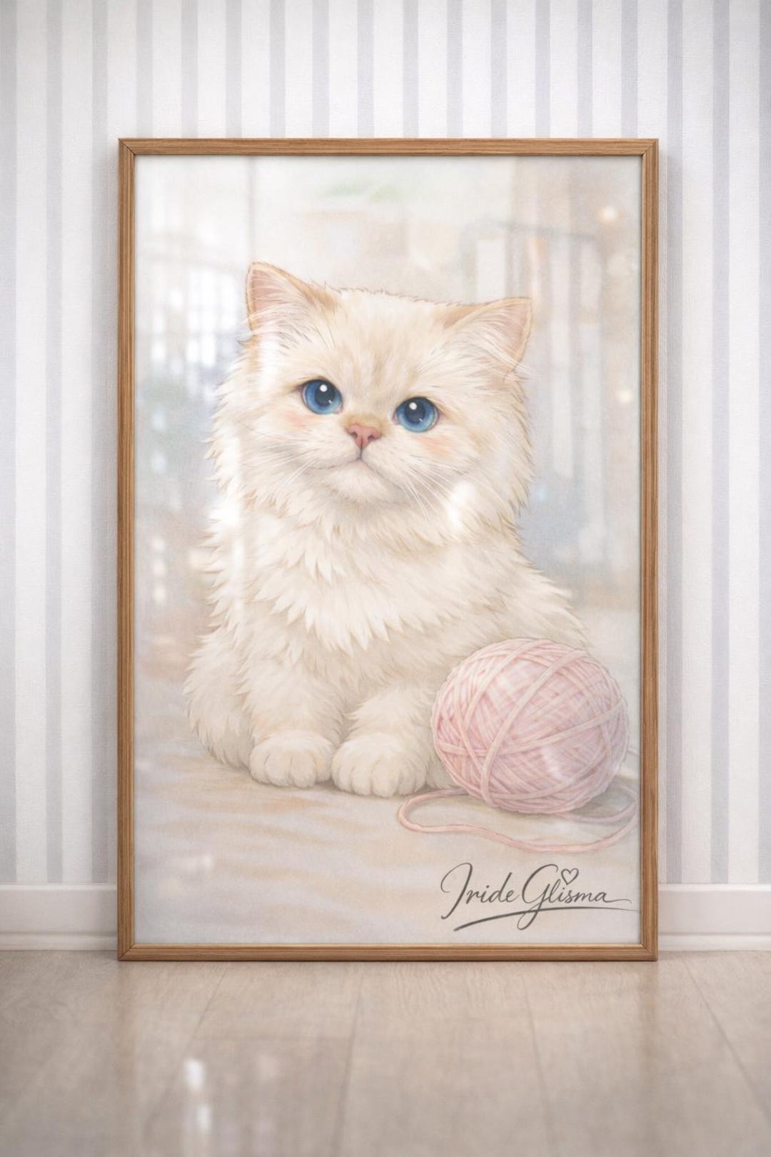Cute Kitten Nursery Wall Art Printable, Baby Girl Nursery Decor ...