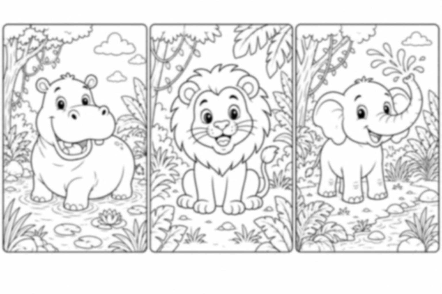 Kids Jungle Coloring Book | Printable Educational Activity Pack - Etsy