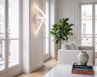 Applique a LED a spirale moderna, lampada minimalista nordica, luce contemporanea per camera da letto.