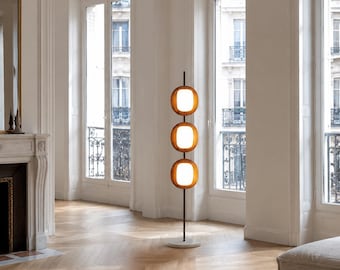Lampadaire moderne de luxe, Lampe sur pied sculpturale, Éclairage d'ambiance contemporain, Décoration de salon minimaliste, Lampadaire design