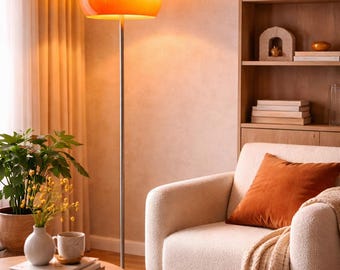 Orange Gradient Glass Floor Lamp – Retro Modern Mid-Century Inspired Lighting