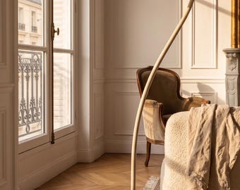 Lampada da terra ad arco plissettato, lampada da terra minimalista scandinava, decorazione Wabi Sabi