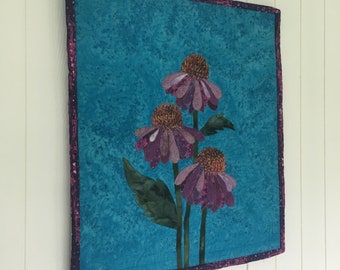 Art collage Coneflowers Quilt