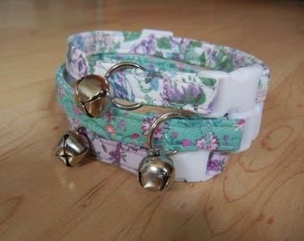 Cat collar Vintage floral Cotton Calico