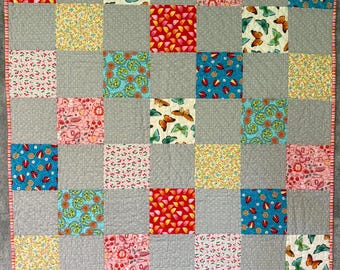Baby Quilt handmade soft cotton patchwork