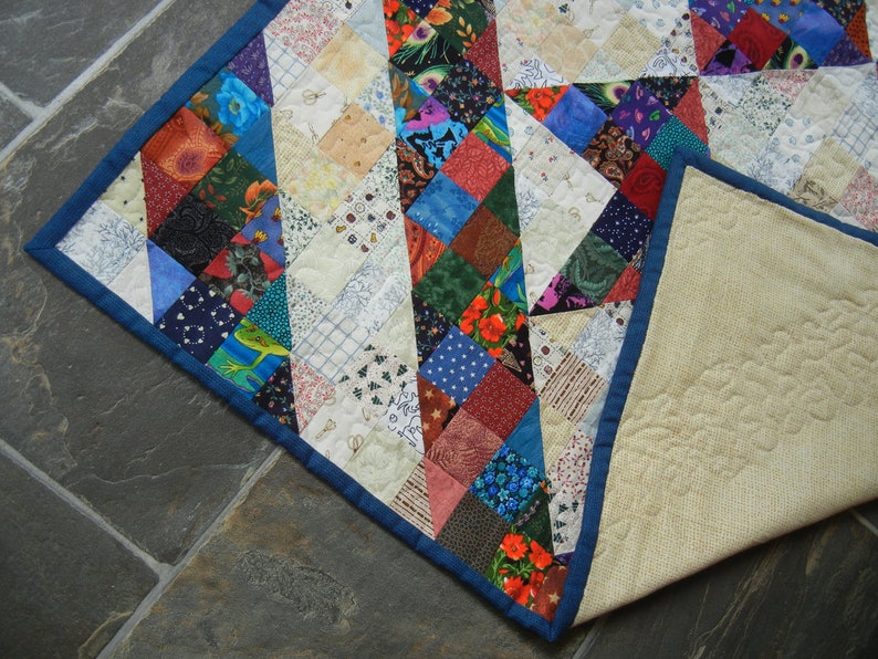 Quilted wall hanging STAR table topper Ready to ship