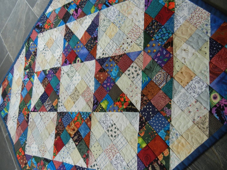 Quilted wall hanging STAR table topper Ready to ship
