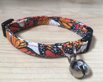 Monarch butterflies cat collar summer cotton break away