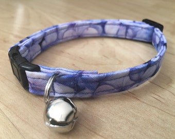 Violets cotton Cat Collar break away for safety