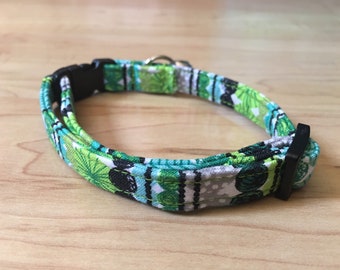 CAT collar GREEN stripes