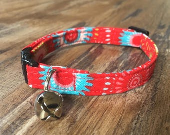 Cotton cat collar Bright Red
