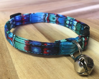 Cat collar Blue Butterfly cotton