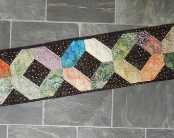Modern patchwork table runner Quilted