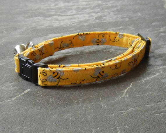 CAT COLLAR Honey Bumble BEE Insect Break Away With Bell | Etsy