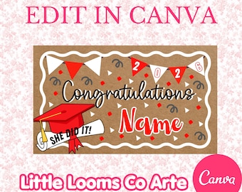 Editable Graduation Banner Template – DIY Hand Painted Party Decor (Digital Download)