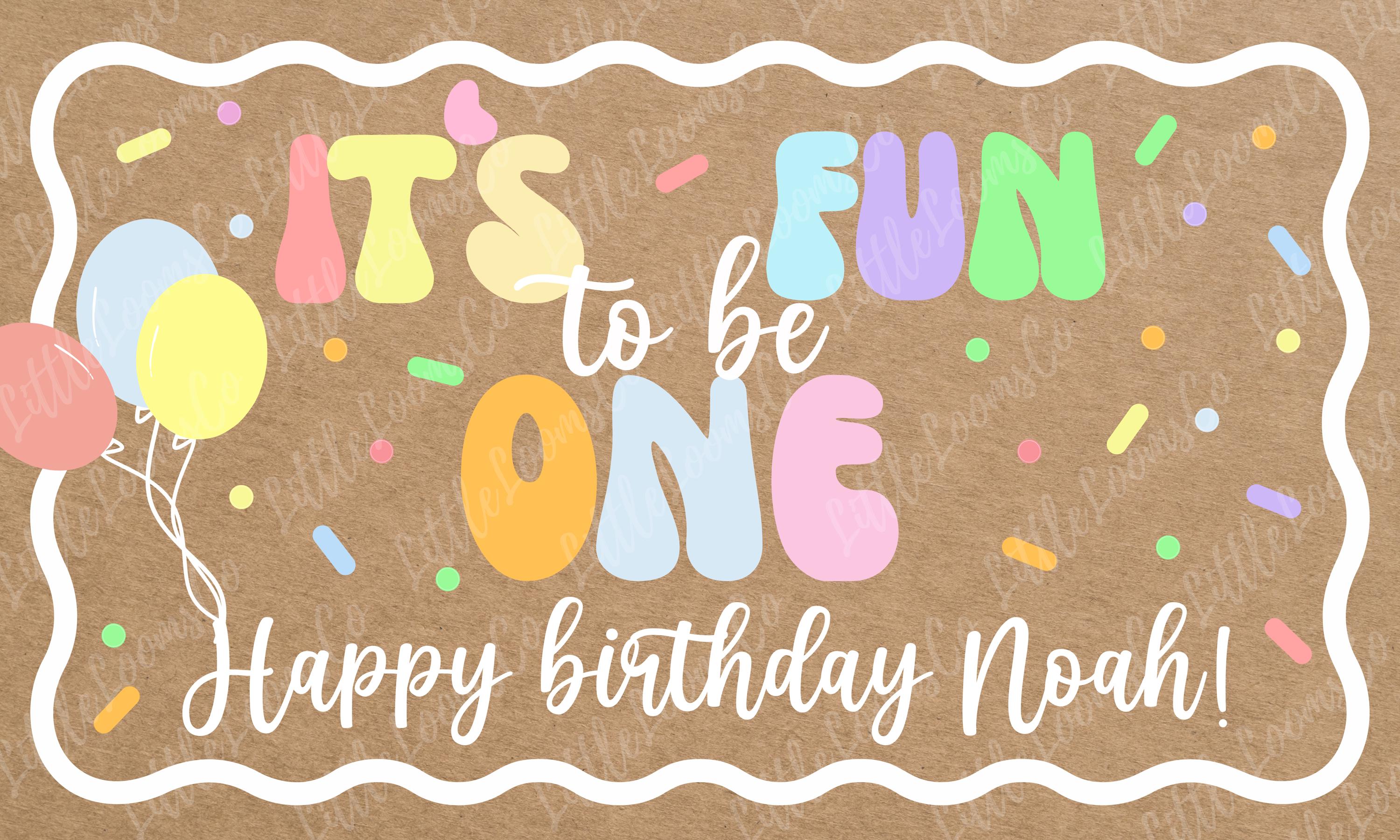 Fun to Be One Banner Template: First Birthday Design (digital Download ...