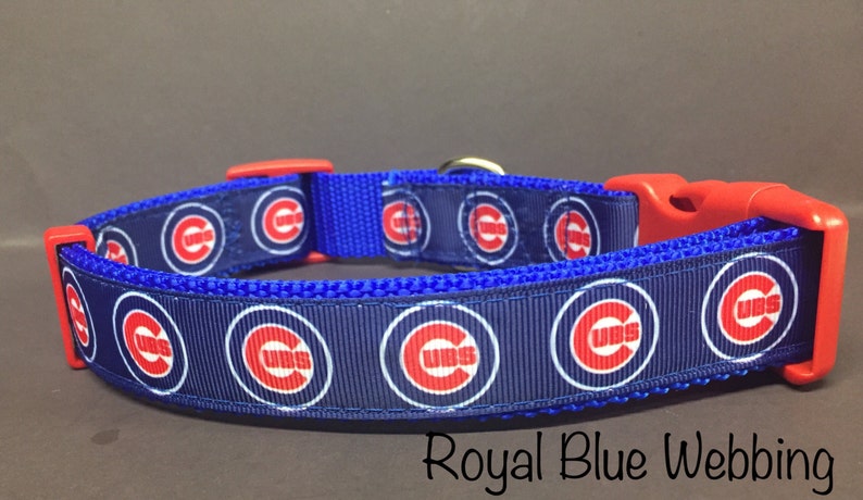 Dog collar . Chicago Cubs Inspired Dog Collar ... 1.0 Royal Web /Red HW