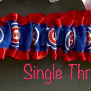 Chicago Cubs Garter Wedding Garter or Prom Garter ..Chicago Cubs Inspired Blue Garter Set , single image 6