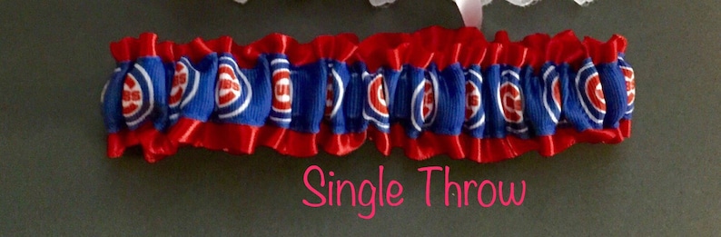 Chicago Cubs Garter Wedding Garter or Prom Garter ..Chicago Cubs Inspired Blue Garter Set , single image 6