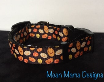 Halloween Dog Collar: Adjustable Pumpkin Print Collar