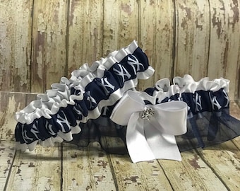 Yankees Inspired Garter Wedding or Prom..Yankees wedding garter