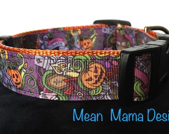 Halloween Dog Collar Adjustable Dog Collar  Halloween Rock n Roll