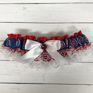 Chicago Cubs Garter Wedding Garter or Prom Garter ..Chicago Cubs Inspired Blue Garter Set , single image 4