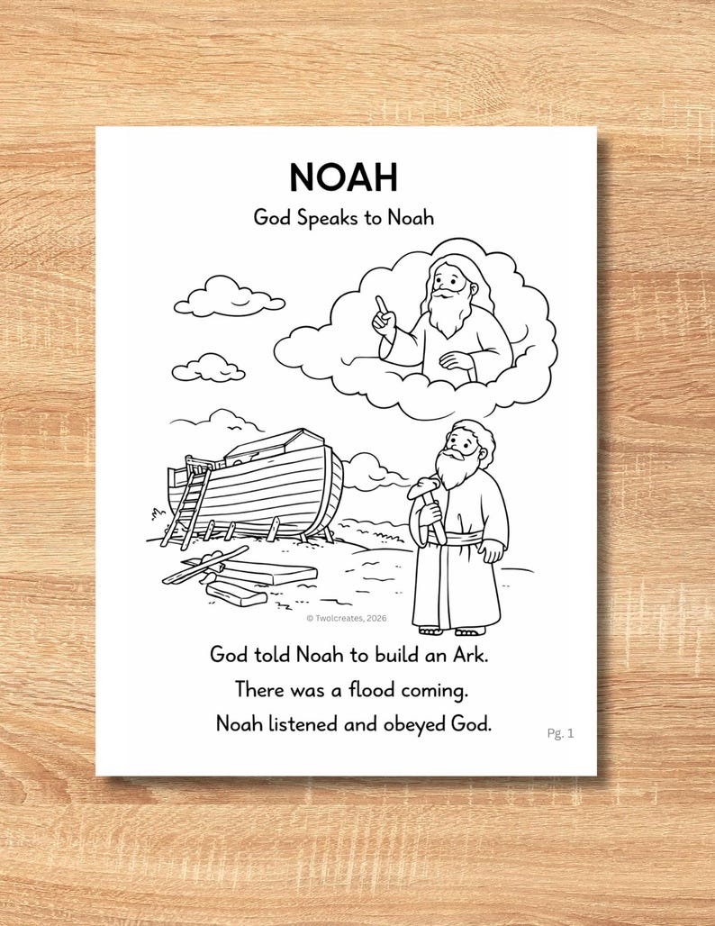 Noah’s Ark | Toddler Bible Colouring Pages | Christian Story Printable ...