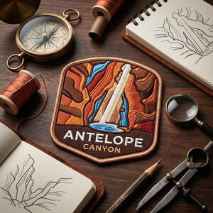 Antelope Canyon Patch, Arizona Travel Souvenir, Embroidered Badge, Desert Hiking Gift, National Park Decor