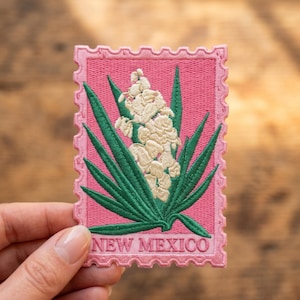 New Mexico Yucca Embroidered Patch Desert Bloom Iron On Travel Applique