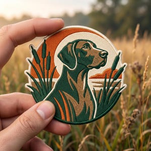 German Shorthaired Pointer Dog Embroidered Patch, Hunting Dog Iron On Badge, Outdoors Nature Gift