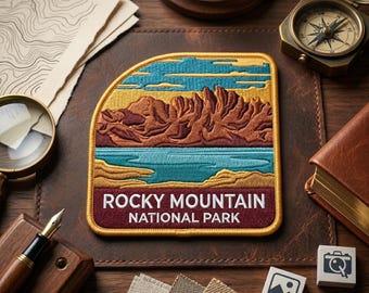 Rocky Mountain National Park Patch, Colorado Travel Souvenir, Embroidered Badge, Nature Lover Hiking Gift