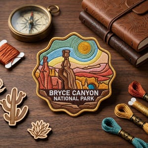 Bryce Canyon National Park Embroidered Patch Desert Landscape Travel Souvenir Iron On Badge Adventure