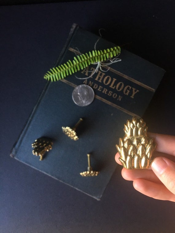 Vintage Brass Pineapple Pulls Brass Knobs Pineapple Decor Etsy
