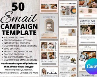 Pacote de E-mail Marketing para E-commerce | Gráficos para Newsletter no Canva para Marcas