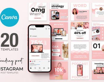 20 Trending Instagram Templates CANVA Graphic