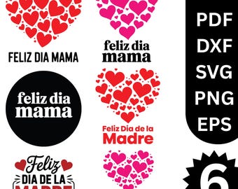 Paquete SVG del Día de las Madres Españolas, Feliz Dia Mama, Te Quiero Mucho (Descarga Digital)