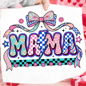PNG de Mamá Retro, PNG de Mamá a Cuadros, PNG de Mamá Floral, PNG de Leopardo, Diseño de Mamá Rayo, PNG del Día de la Madre, Regalo para Mamá, Mamá femenina
